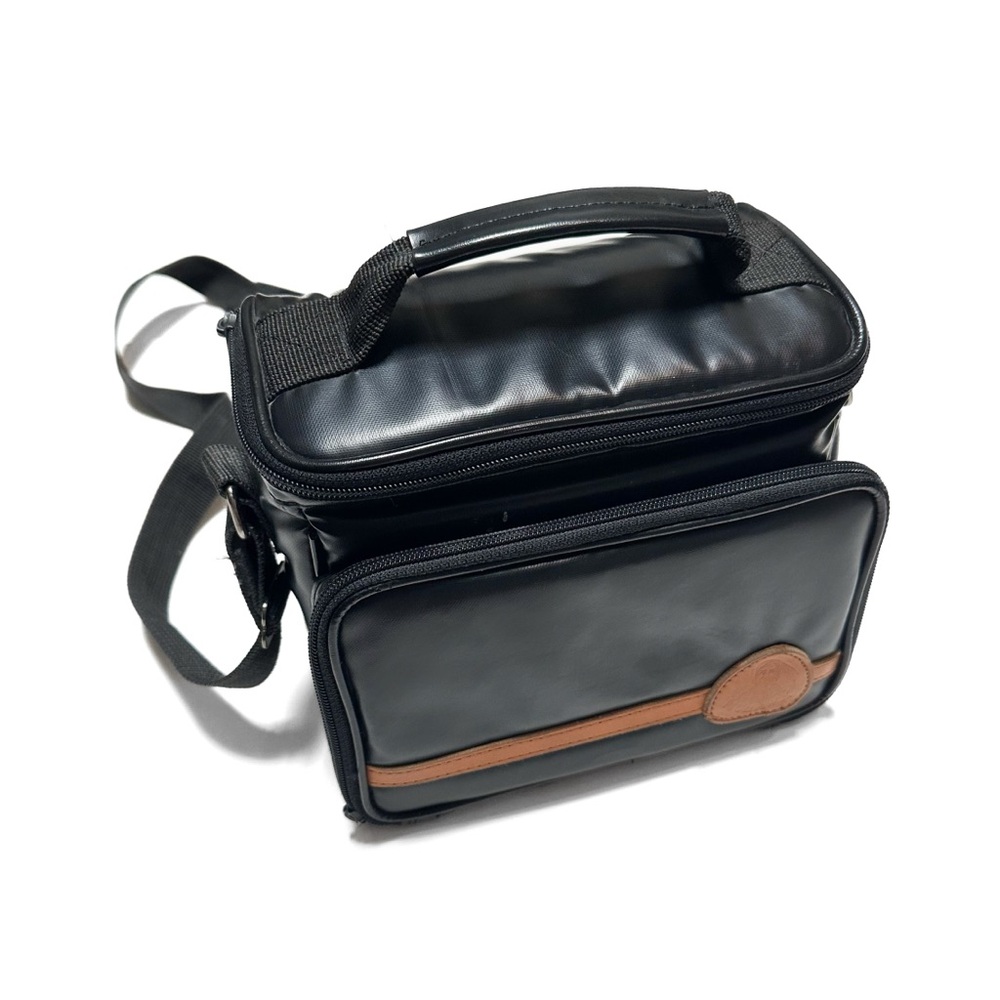 Vintage Mohawk SLR / Instant Camera Bag Black + Tan Padded Adjustable Strap